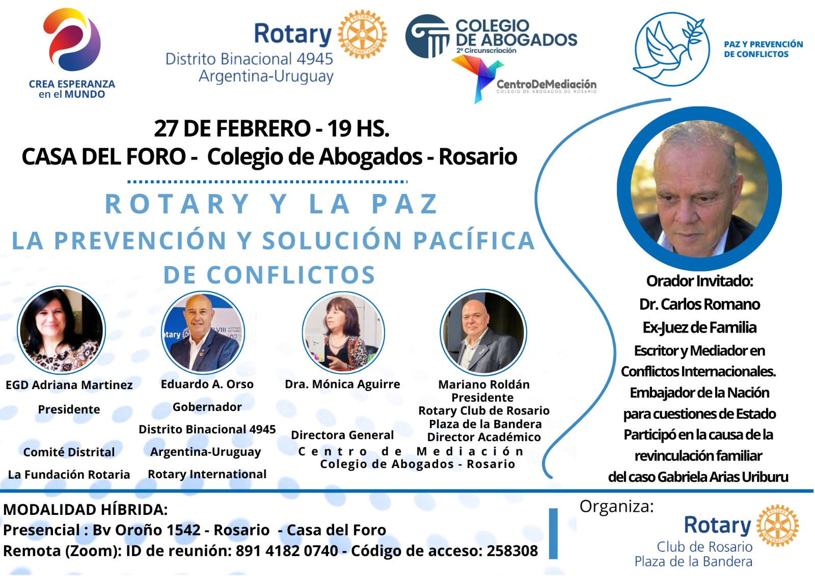 Rotary y La paz - La prevención y solución pacífica de conflictos - 27/02/2024